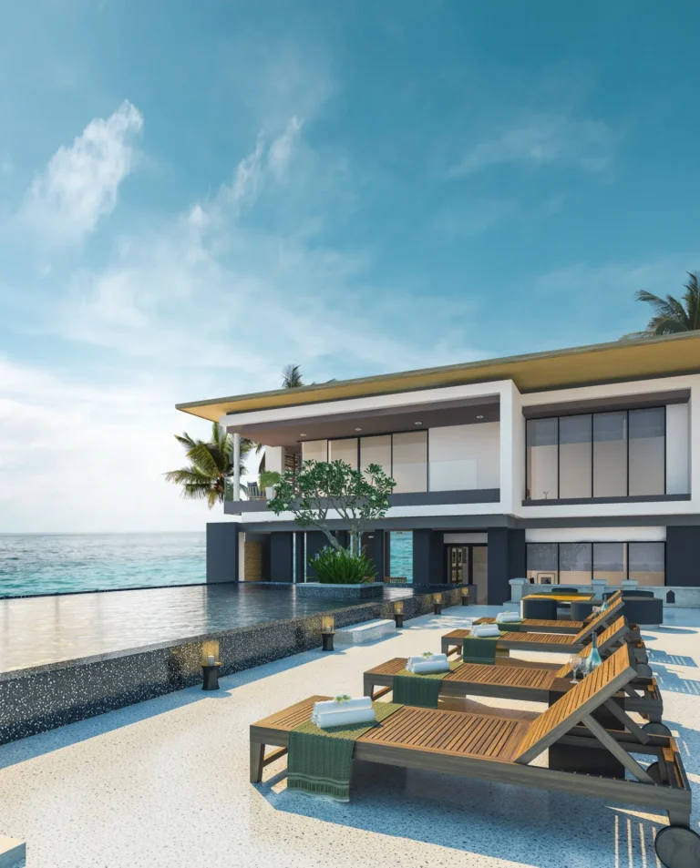 Oceanfront home with an infinity pool